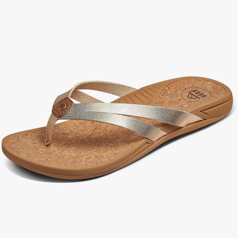 Reef Women's Tan and Gold Sandals